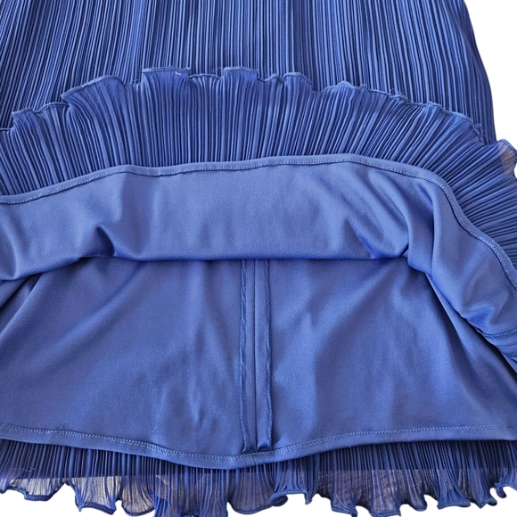 Women's Tadashi Shoji Blue Long Off The Shoulder Bow Evening Gown Dress 16 FLAW - Picture 7 of 12